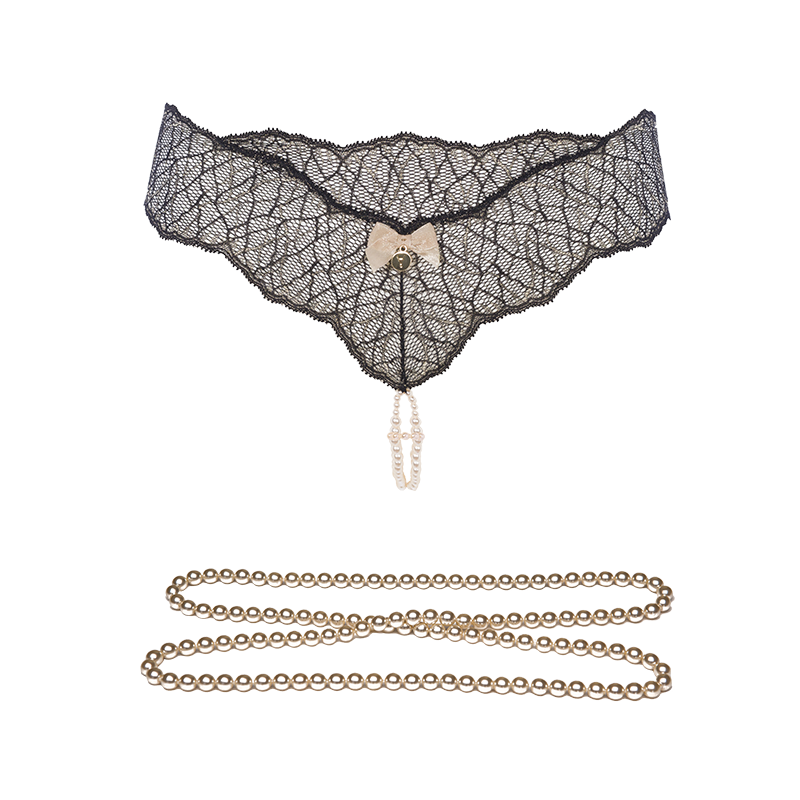 Sydney Double Strand Pearl Thong & Atame - Ivory